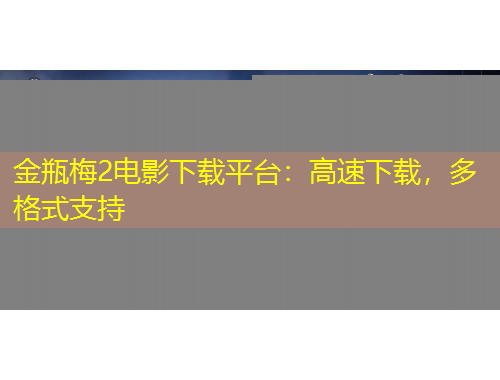 金瓶梅2電影下載平臺：高速下載，多格式支持